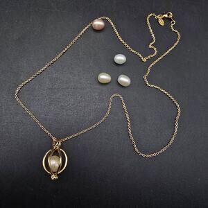 Lind 14K HGE Caged Pearl Pendant Necklace Cultured Pearls